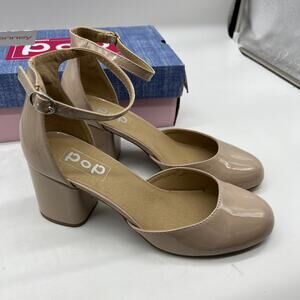 Pop Womens Gal Block Heel Nude Pumps Size 10M